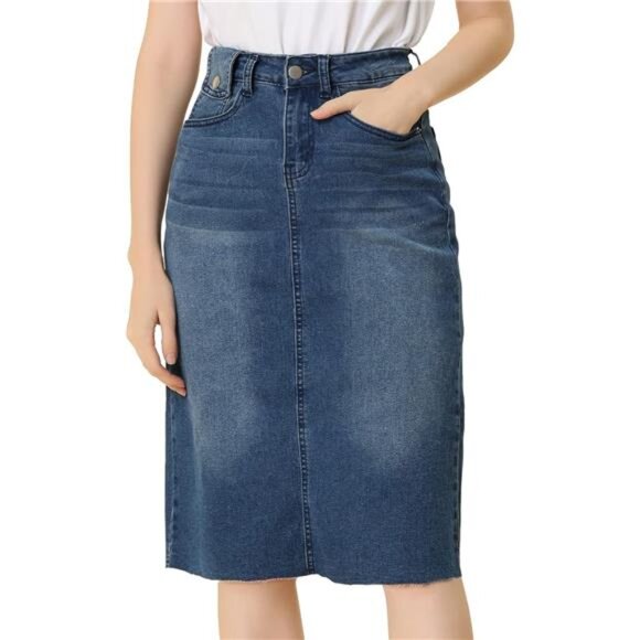 Women's Jean Skirt High Waist Blue3 - Picture 1 of 5